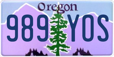 OR license plate 989YOS