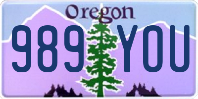 OR license plate 989YOU