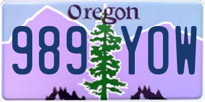 OR license plate 989YOW
