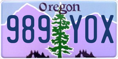 OR license plate 989YOX