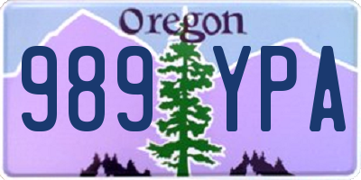 OR license plate 989YPA