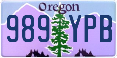 OR license plate 989YPB