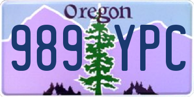 OR license plate 989YPC