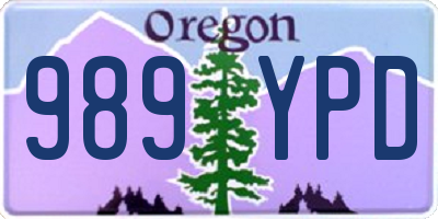 OR license plate 989YPD