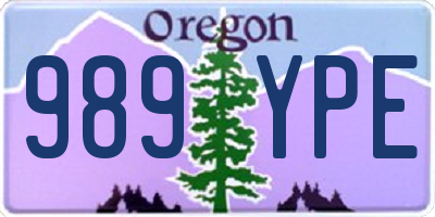 OR license plate 989YPE