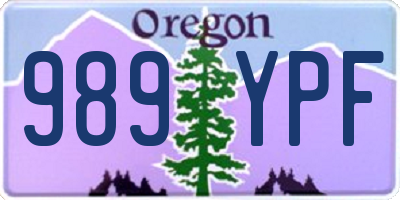 OR license plate 989YPF