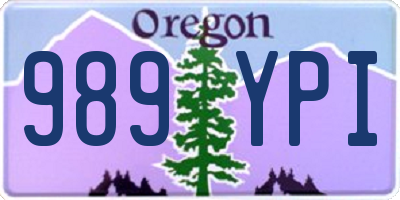 OR license plate 989YPI