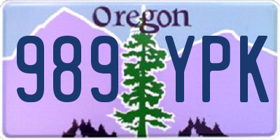 OR license plate 989YPK