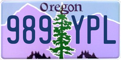 OR license plate 989YPL