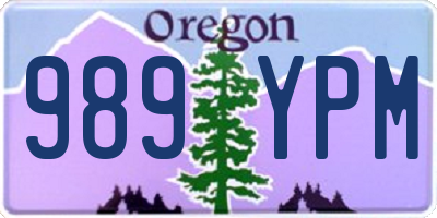OR license plate 989YPM
