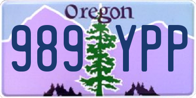OR license plate 989YPP
