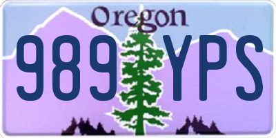 OR license plate 989YPS