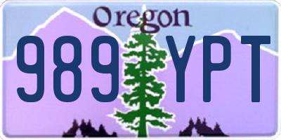 OR license plate 989YPT