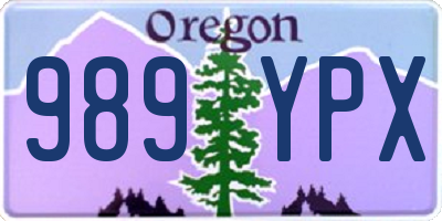 OR license plate 989YPX