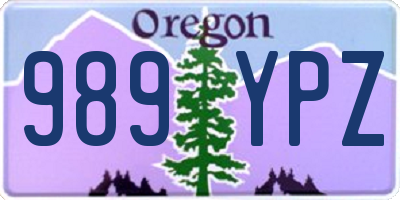 OR license plate 989YPZ