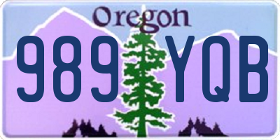 OR license plate 989YQB