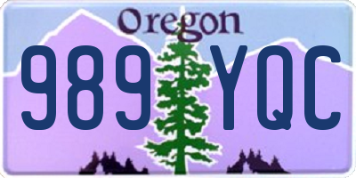 OR license plate 989YQC