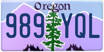 OR license plate 989YQL