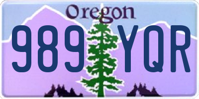 OR license plate 989YQR