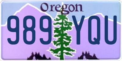 OR license plate 989YQU