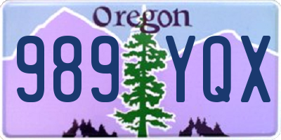 OR license plate 989YQX