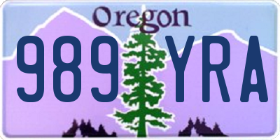 OR license plate 989YRA