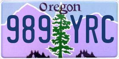 OR license plate 989YRC