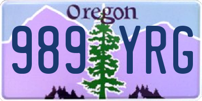 OR license plate 989YRG