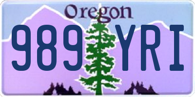 OR license plate 989YRI