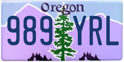 OR license plate 989YRL