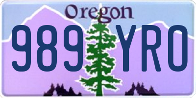 OR license plate 989YRO
