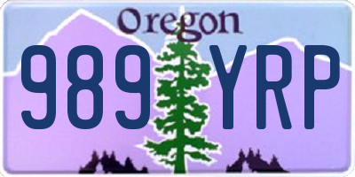 OR license plate 989YRP