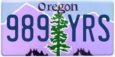 OR license plate 989YRS