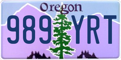 OR license plate 989YRT