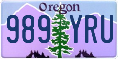OR license plate 989YRU