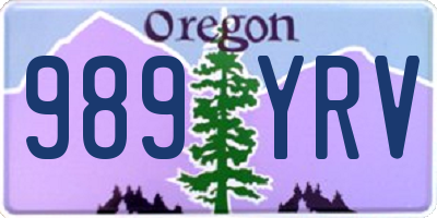 OR license plate 989YRV
