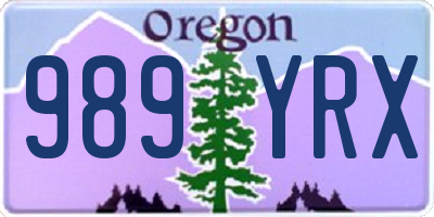 OR license plate 989YRX