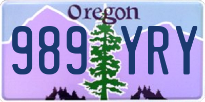 OR license plate 989YRY