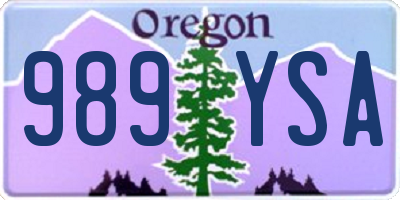 OR license plate 989YSA