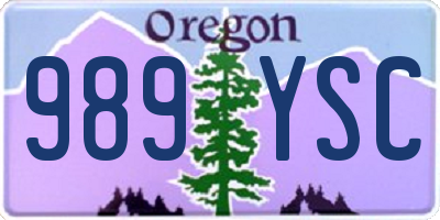 OR license plate 989YSC