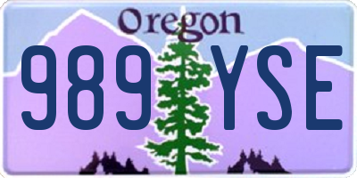 OR license plate 989YSE