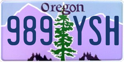 OR license plate 989YSH