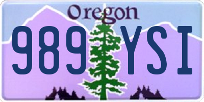 OR license plate 989YSI