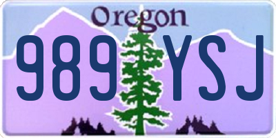 OR license plate 989YSJ