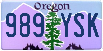 OR license plate 989YSK