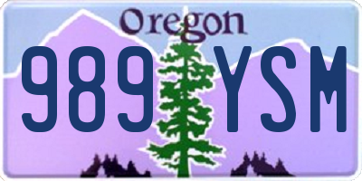 OR license plate 989YSM