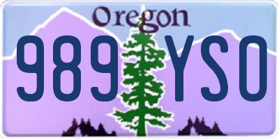 OR license plate 989YSO