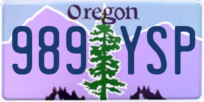 OR license plate 989YSP