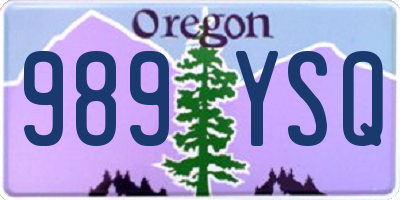 OR license plate 989YSQ