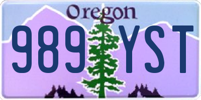 OR license plate 989YST